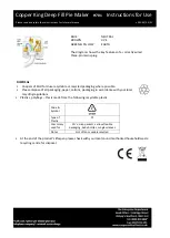 Предварительный просмотр 8 страницы Coopers of Stortford Copper King H701 Instructions For Use Manual