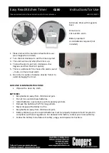 Preview for 1 page of Coopers of Stortford Easy Read Kitchen Timer Instructions For Use