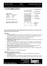 Предварительный просмотр 1 страницы Coopers of Stortford HydroBreeze 11441 Instructions For Use Manual