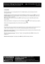 Preview for 11 page of Coopers of Stortford K698 Instructions For Use Manual