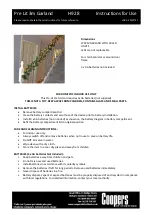 Preview for 1 page of Coopers of Stortford Pre Lit 3m Garland Instructions For Use