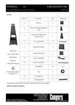 Coopers Chiminea F783 Instructions For Use preview