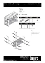 Coopers Shoe Bench with Storage Instructions For Use предпросмотр