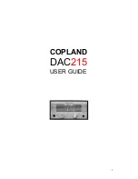 Copland DAC215 User Manual preview