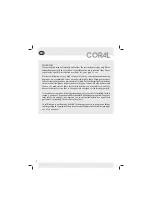 Предварительный просмотр 8 страницы Coral PRF 130 Manual