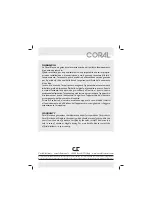 Предварительный просмотр 16 страницы Coral PRF 130 Manual