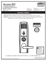 Предварительный просмотр 1 страницы Corbin Russwin ASSA ABLOY Access800 Installation Instructions Manual