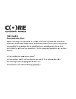 Предварительный просмотр 2 страницы Core CHT 410 Service Manual