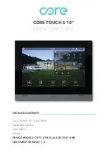 Предварительный просмотр 1 страницы Core TOUCH S 10” Quick Start Manual