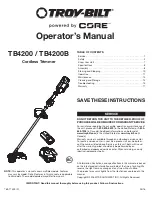 Предварительный просмотр 1 страницы Core Troy-Bilt TB4200 Operator'S Manual