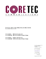 Coretec VCX-2400-D Installation And Operating Instructions Manual предпросмотр