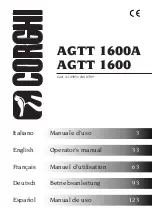 Corghi AGTT 1600 Operator'S Manual preview