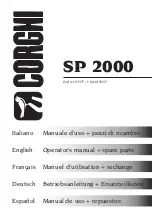 Corghi SP 2000 Operator'S Manual And Spare Parts preview