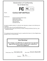 Preview for 3 page of Corinex VoIP USB Phone User Manual