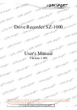 Предварительный просмотр 1 страницы Corksport X-Corder SZ-1000 User Manual