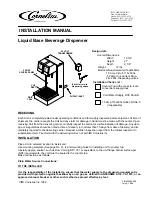 Cornelius Liquid Base Beverage Dispenser Installation Manual preview