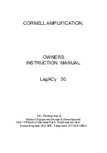 Cornell LegACy 30 Owner'S Instruction Manual предпросмотр