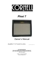 Предварительный просмотр 1 страницы Cornell Plexi 7 Owner'S Manual