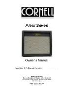 Предварительный просмотр 1 страницы Cornell Plexi Seven Owner'S Manual