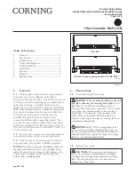 Preview for 1 page of CORNING CCS-01U Quick Start Manual