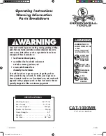 Cornwell Tools CAT-1000MR Operating Instructions preview