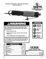 Preview for 1 page of Cornwell Tools CAT450AS Operating Instructions, Warning Information, Parts Breakdown