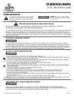 Preview for 2 page of Cornwell Tools CTJHW35BL Operating Manual