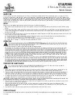 Preview for 3 page of Cornwell Tools CTJLP2NG Operating Manual