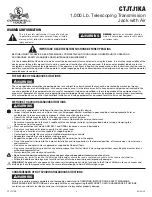 Preview for 2 page of Cornwell Tools CTJTJ1KA Operating Manual