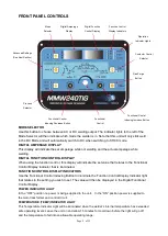 Preview for 9 page of Cornwell Tools MMW240TIG Owner'S Manual