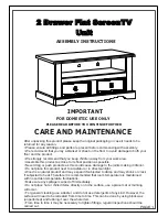 CORONA 2 Drawer Flat ScreenTV Unit Assembly Instructions Manual предпросмотр