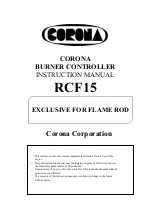 Предварительный просмотр 1 страницы CORONA RCF15 Instruction Manual