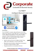 Corporate Locksmiths CL270BLFP Manual preview