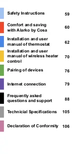 Предварительный просмотр 58 страницы Cosa Alarko Installation And User Manual