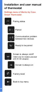 Предварительный просмотр 68 страницы Cosa Alarko Installation And User Manual