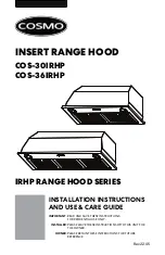 Предварительный просмотр 1 страницы Cosmo COS-30IRHP Installation Instructions And Use & Care Manual