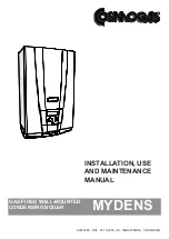 COSMOGAS Adveco MYDENS 15B Instructions For Installation, Use And Maintenance Manual предпросмотр