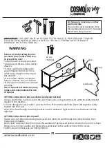 Предварительный просмотр 21 страницы Cosmopolitan COSMOLiving Westerleigh 3642013COM Instruction Booklet