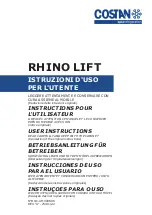 Costan RHINO LIFT User Instructions предпросмотр