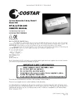 Costar 9SS Installation And Owner'S Manual preview