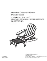 Costco Adirondack Chair with Ottoman Assembly Instructions Manual предпросмотр