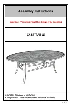 Costco CAST TABLE Assembly Instructions предпросмотр