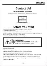 Preview for 3 page of Costway 14957380 User Manual