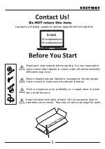 Preview for 2 page of Costway 56184703 User Manual