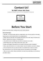 Предварительный просмотр 2 страницы Costway 57309126 User Manual