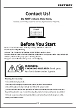 Предварительный просмотр 2 страницы Costway 58214967 User Manual