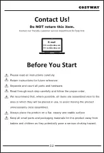 Предварительный просмотр 2 страницы Costway ES10022US-SL User Manual