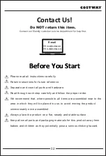 Предварительный просмотр 2 страницы Costway FH10014 User Manual