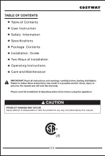 Preview for 3 page of Costway FP10068US User Manual