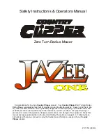 Предварительный просмотр 1 страницы Country Clipper Jazee Safety Instructions & Operator'S Manual